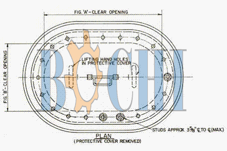 Oval Flush Watertight Bolted Manhole Cover