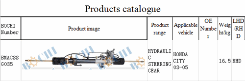 steering gear for HONDA CITY 03-05