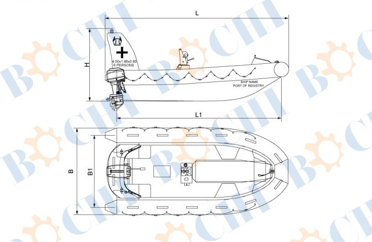 Inflated Fender Rigid Rescue Boat