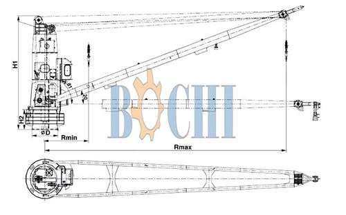 Hydraulic Cargo Crane (Wirerope Luffing)