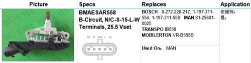 BOSCH 0-272-220-217, 1-197-311-554, 1-197-311-558 MAN 81-25601-0025