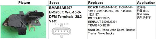 BOSCH F-00M-144-103, F-00M-144-119, F-00M-145-246, DAF 1450808, 1624197